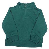 Tmavozelená mikina s rolákom Primark