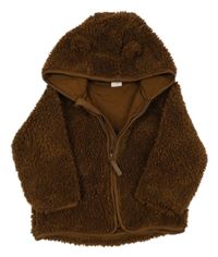 Čokoládová chlpatá prepínaci mikina s kapucňou H&M