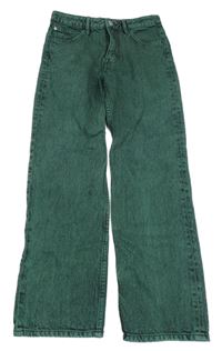 Zeleno-čierne vzorované loose rifle H&M
