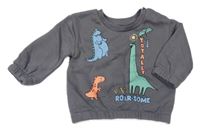 Sivá mikina s dinosaurami Primark