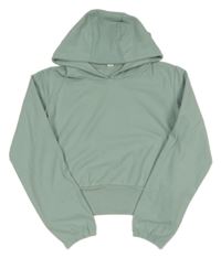 Světlezelenošedá crop mikina s kapucňou Yigga