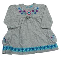 Sivé melírované svetrové šaty s kvietkami a vzorom Debenhams