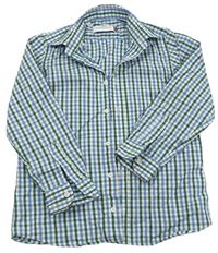 Bílo-modro-khaki kockovaná košeľa GLORIETTE