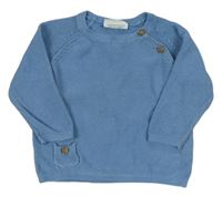 Modrý sveter s vreckom Topomini