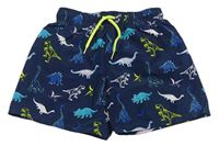 Tmavomodré plážové kraťasy s dinosaurami zn. H&M