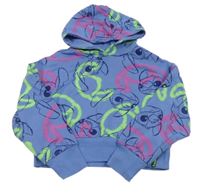 Modrá crop mikina so Stitchem a kapucňou PRIMARK