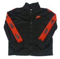 Čierna prepínaci prepínaci športová mikina s logy a červeným pruhom zn. Nike