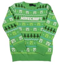 Zelený svetr s Minecraft PRIMARK