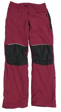 Vínovo-černé outdoorové podšité kalhoty ACTIVE TOUCH