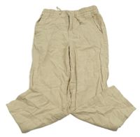 Světlebéžové melírované chino rolovací kalhoty H&M
