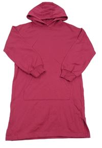 Malinové teplákové šaty s kapucí V BY VERY