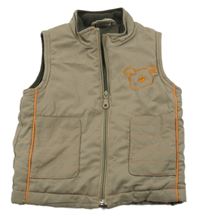 Hnědokhaki šušťáková zateplená vesta s koalou