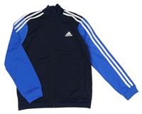 Tmavomodro-modrá propínací sportovní mikina Adidas