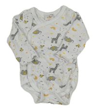 Bílé zavinovací body se zvířátky a duhami orsolino