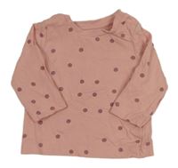 Růžové puntíkaté triko Matalan