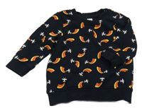 Černá mikina s letadly ORCHESTRA