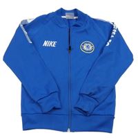 Cobaltově modrá sportovní fotbalová propínací mikina Chelsea Nike