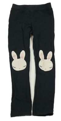 Čierne teplákové legíny so zajačikmi H&M