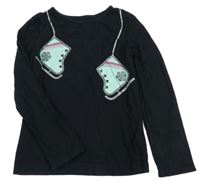 Čierne tričko s bruslemi Circo