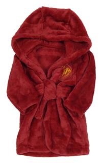 Tmavočervený plyšový župan s logem - Harry Potter a kapucňou morrisons