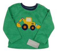 Nové - zeleno-tmavomodrá fleecová mikina s bágrom early days