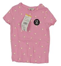 Nové - ružové rebrované tričko s citrony F&F