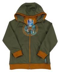 Khaki-medový softshellový bomber s potiskem a kapucí Wed'ze