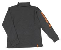 Tmavosivý rolák s nápisom a lyžařem alive