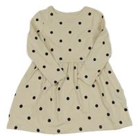 Smetanovo-čierne bodkovaná é šaty H&M