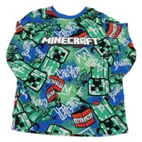Zeleno-cobaltově modrá plyšová pyžamová mikina s Minecraft PRIMARK