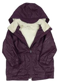 Fialová nepromokavá zateplená bunda s kapucňou H&M