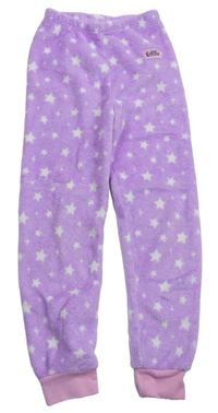 Fialové chlpaté pyžamové nohavice s hvězdičkami L.O.L. Surprise zn. Primark