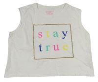 Biely crop top s nápisom Primark