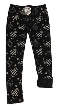 Čierne zateplené legíny s nápisy - Harry Potter Primark