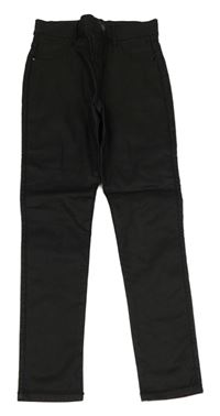 Černé skinny kalhoty koženého vzhledu zn. F&F