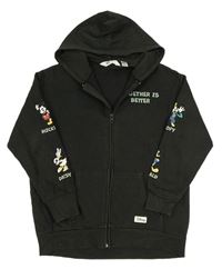 Antracitová propínací mikina s Mickeym s přáteli a kapucí H&M