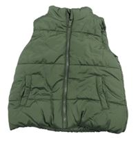 Khaki šušťáková zateplená vesta Mothercare