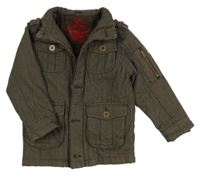 Tmavovhnědo-černá vzorovaná zateplená bunda Adams