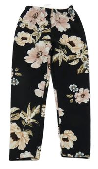 Černé květované legíny Shein