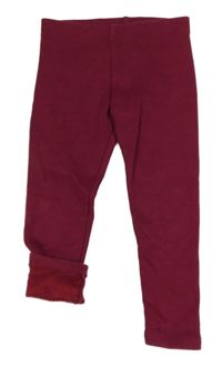 Vínové zateplené legíny Next