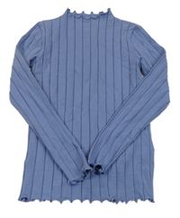 Modrošedé rebrované tričko Name it