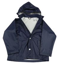Tmavomodrá nepromokavá bunda s kapucňou H&M