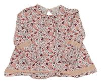 Biele kvetované tričko s čipkou Kids