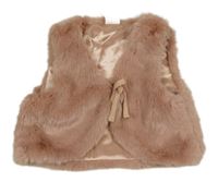 Staroružová kožušinová podšitá vesta H&M