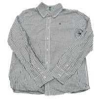 Bílo-černá kostkovaná košile Benetton