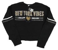 Nové - Čierna crop mikina s nápisom Primark