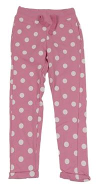 Ružové bodkovaná é tepláky Pocopiano