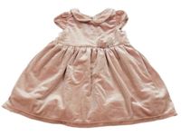 Ružové zamatové šaty s golierikom H&M