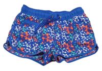 Modré kvetované plážové kraťasy Ice Peak
