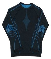 Černo-modré melírované spodní funkční triko